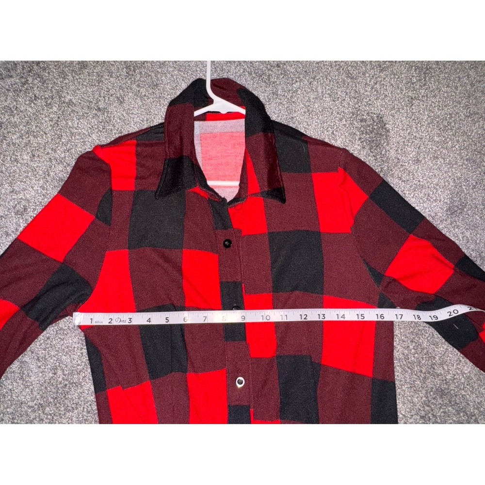Reborn Women's Black &‎ Red Plaid Duster Maxi Dress - Picture 7 of 10